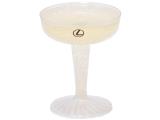 4 oz Logo Printed Clear Plastic Champagne Glass