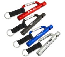 Carabiner Flashlight Whistle with Strap